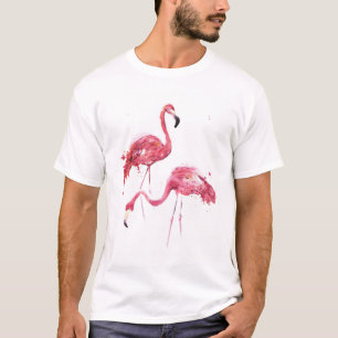 Camiseta Watercolor Flamingos, Elegante Design.