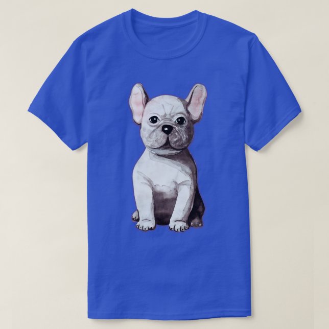 Camiseta Watercolor French Buldog (Frente do Design)