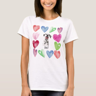 Camiseta Watercolor Hearts Pet Love