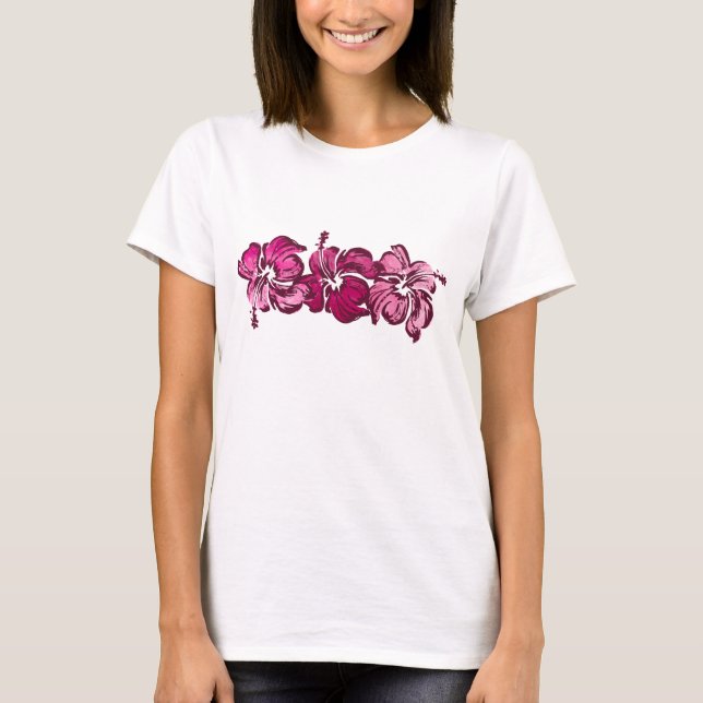 Camiseta Watercolor Hibiscus Ladies Tee i (Frente)