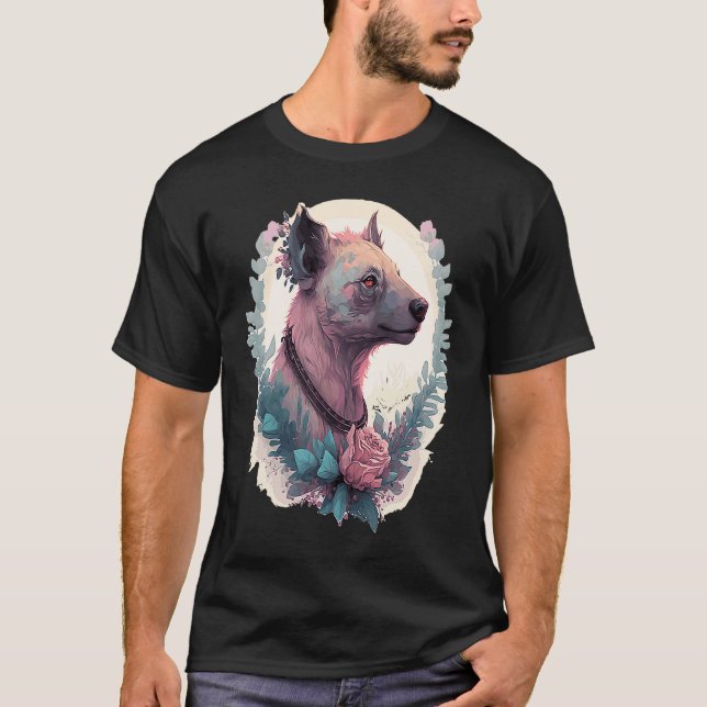 Camiseta Watercolor Hyena Flower Crown Africa Safari Animal (Frente)