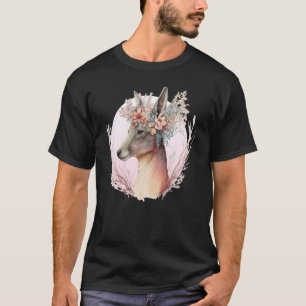Camiseta Watercolor Kangaroo Flower Crown, Animal da Austrá