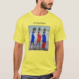 Camiseta Watercolor Kenya African Art, Fortunes Carriers