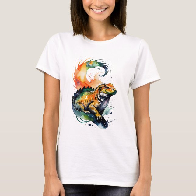 Camiseta Watercolor Komodo Dragon (Frente)