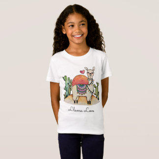 Camiseta Watercolor Llama com cacto