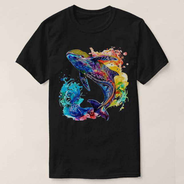 Camiseta Watercolor Marine Life (Frente do Design)