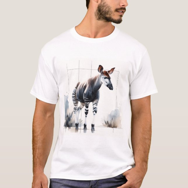 Camiseta Watercolor Okapi AREF285 - Watercolor (Frente)