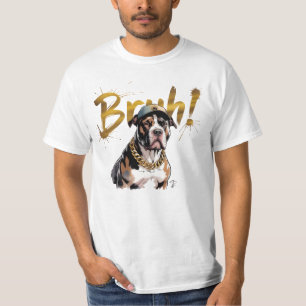 Camiseta Watercolor Pitbull: BRUH! Roupa Elegante