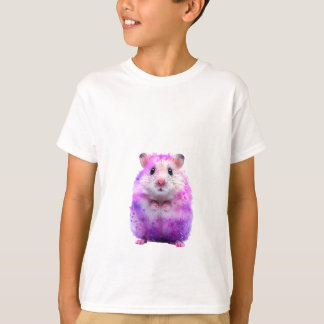 Camiseta Watercolor Purple Splatter Hamster Kids