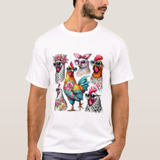 Camiseta Watercolor Quirky Chickles com óculos Sunglass