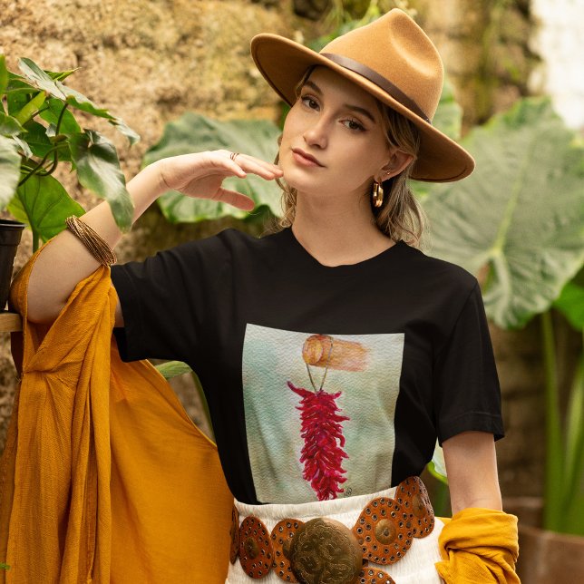 Camiseta Watercolor Red Chile Ristra Novo México (Criador carregado)