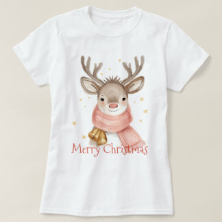 Camiseta Watercolor Reindeer With Gift Custom