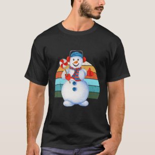 Camiseta Watercolor Snowman Papai noel a Árvore de Natal Lu