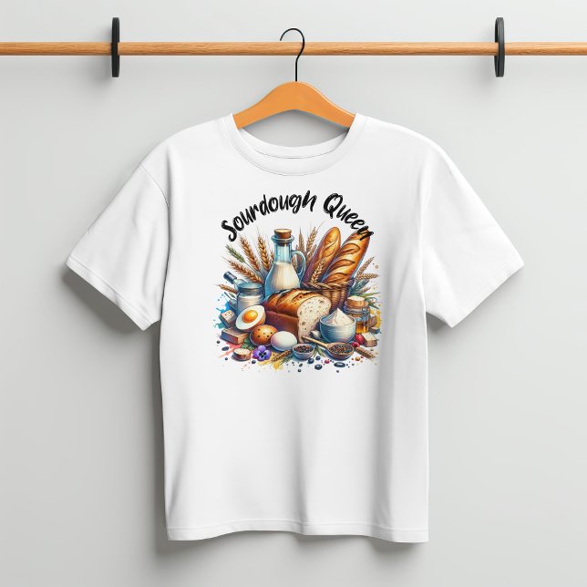 Camiseta Watercolor Sourdough Queen para panificação (Criador carregado)