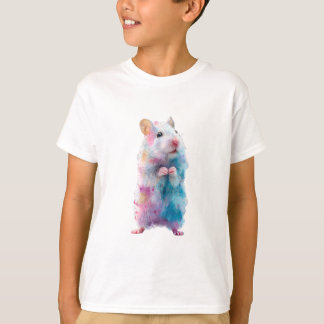 Camiseta Watercolor Splash Pastel Galaxy Hamster Kids