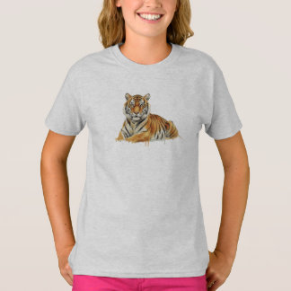 Camiseta Watercolor Tiger Illustration – Majestic Wildlife 