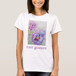 Camiseta Watercolor Viola do Jardineiro Engraçado da Planta