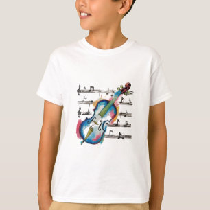 Camiseta Watercolor Violin Kids Basic