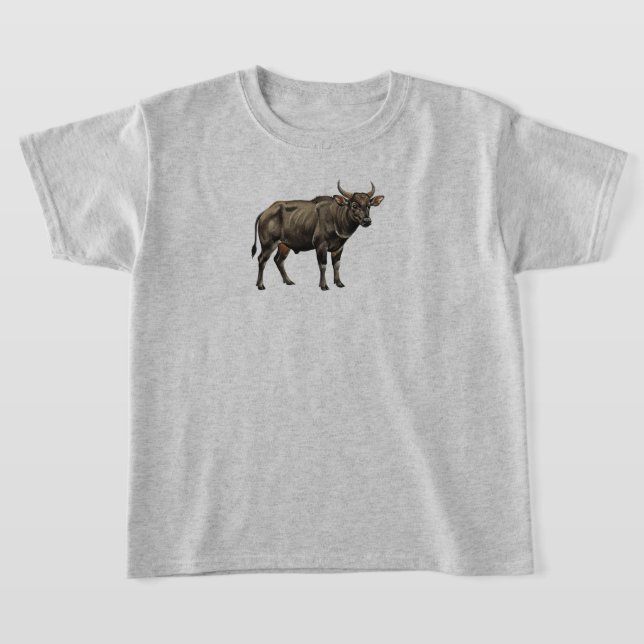 Camiseta Watercolor Water Buffalo Illustration (Postura )