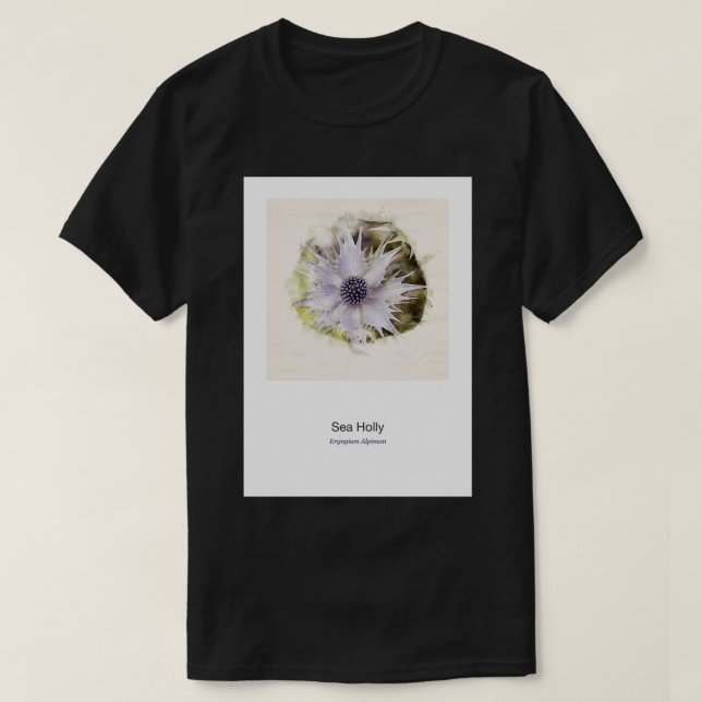 Camiseta Watercolor White Sea Holly (Frente do Design)