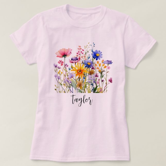 Camiseta Watercolor Wildflower (Frente do Design)