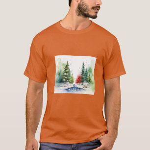 Camiseta Watercolor Winter Landscapes Vol.6 T-Shirt Design
