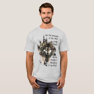 Camiseta Watercolor Wolf Animal Family Pack Citação T-Shi
