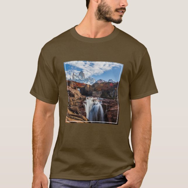 Camiseta Waterfalls | Fitz Roy Mountain, Argentina (Frente)