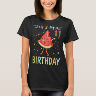 Camiseta Watermelon Dabbing feliz comigo aos 11 anos É M