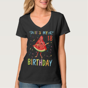 Camiseta Watermelon Dabbing feliz comigo aos 18 anos É M