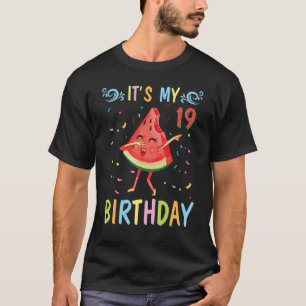 Camiseta Watermelon Dabbing feliz comigo aos 19 anos É M