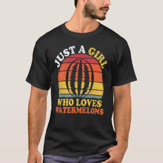 Camiseta Watermelon Fruit Vintage Just A Girl Who Loves Wat