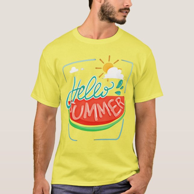 Camiseta Watermelon Hello Summer T-Shirt (Frente)