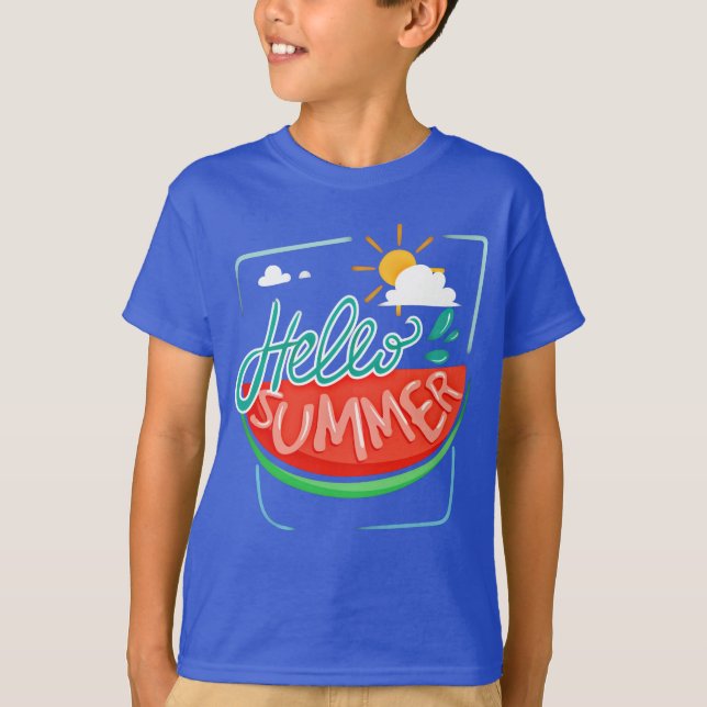 Camiseta Watermelon Hello Summer T-Shirt (Frente)