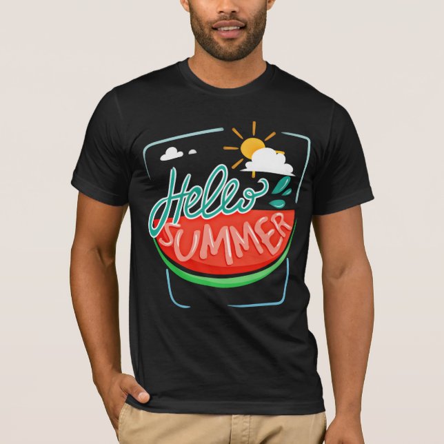Camiseta Watermelon Hello Summer T-Shirt (Frente)