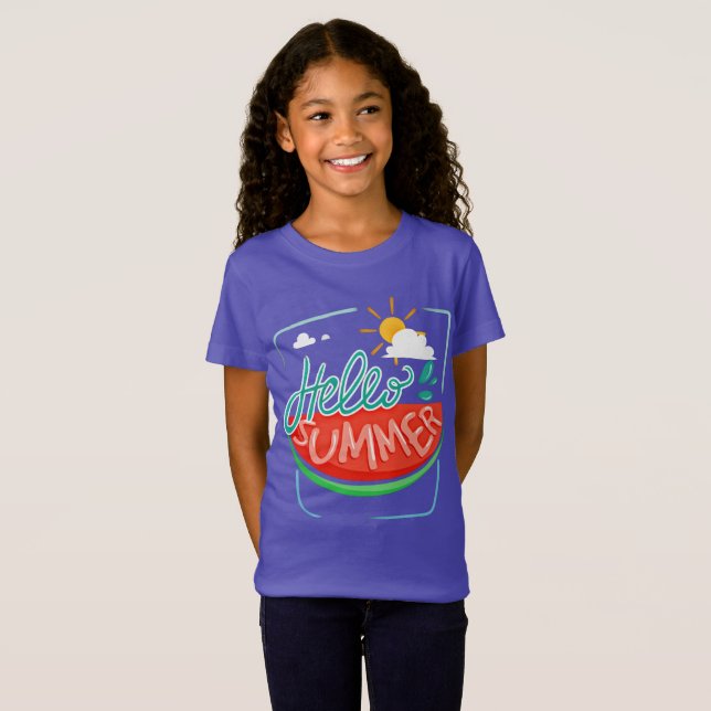 Camiseta Watermelon Hello Summer T-Shirt (Frente Completa)