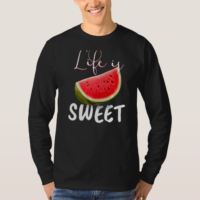 Camiseta Watermelon Vegan I Life Is Sweet I Garden Nature (Frente)