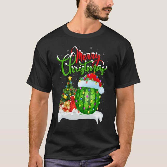 Camiseta Watermelon   Xmas Decorations Santa Watermelon Chr (Frente)