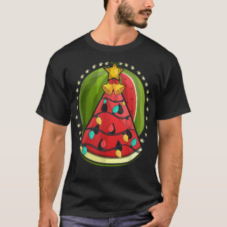 Camiseta Watermelon Xmas Luzes Verão do Havaí Natal I