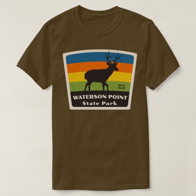 Camiseta Waterson Point State Park New York Roaming Deer (Frente do Design)