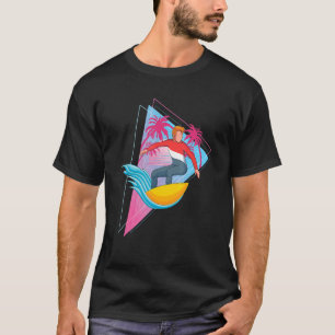 Camiseta Watersport Surfer Palm Trees Vaporwave Tropical Su