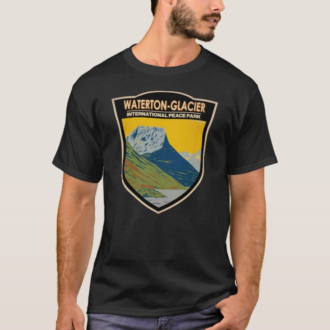 Camiseta Waterton-Glacier International Peace Park Vintage (Frente)