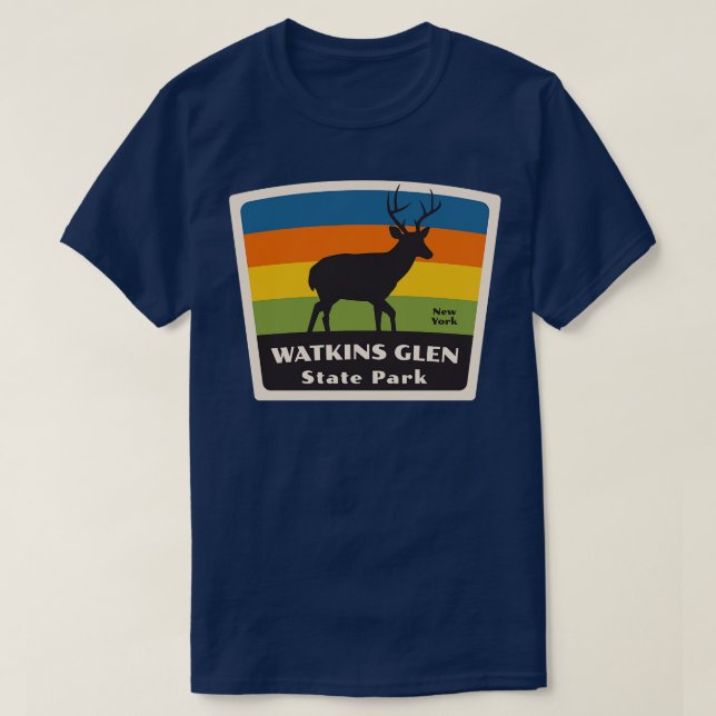 Camiseta Watkins Glen State Park New York Roaming Deer (Frente do Design)