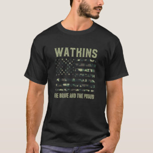 Camiseta WATKINS Sobrenome Sobrenome Camuflagem Bandeira Am