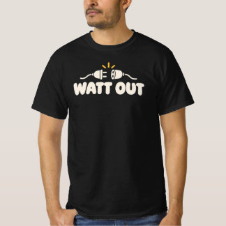 Camiseta WATT OUT Humor Elétrico Minimalista