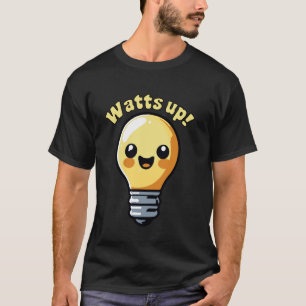 Camiseta Watts Acima Lâmpada Elétrica Fofa Cartoon Trocadil