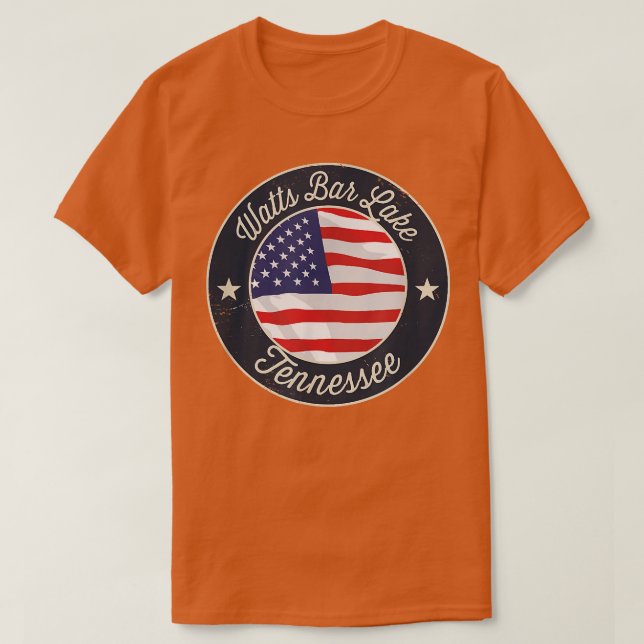 Camiseta Watts Bar Lake - Patriotic Tennessee Souvenir T-Sh (Frente do Design)