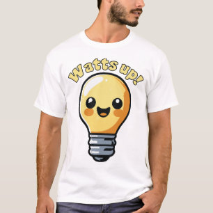 Camiseta Watts Para Cima, Lâmpada Lâmpada De Eletricidade E