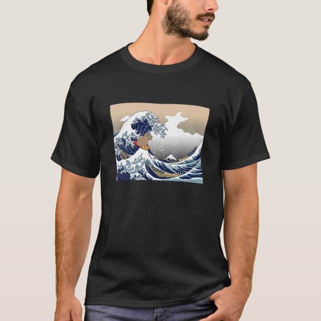 Camiseta Wave Capybara Surfing Rodent Animal (Frente)