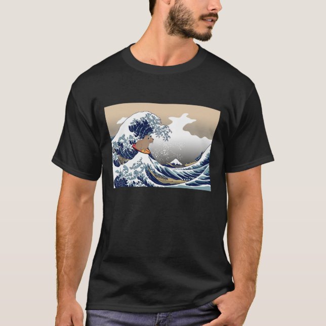Camiseta Wave Capybara Surfing Rodent Animal (Frente)